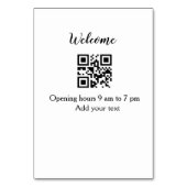 Numéro De Table Simple ouverture de bienvenue code-barres QR ajout (Dos)