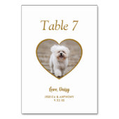 Numéro De Table Simple Photo de Chien en Or Mariage (Par défaut)