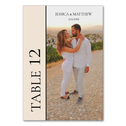 Numéro De Table Simple Photo Wedding (Par défaut)