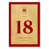 Numéro De Table Simple Rectangle Double Xi Golden Mariage chinois (Par défaut)