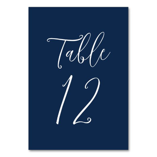 Numéro De Table Simple Script Mariage Navy (Par défaut)