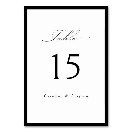 Numéro De Table Simple Script Typographique Élégant Mariage (Par défaut)