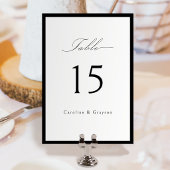 Numéro De Table Simple Script Typographique Élégant Mariage