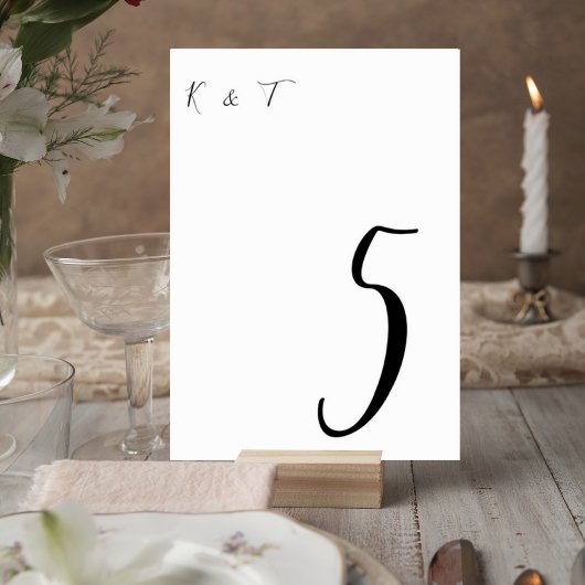Numéro De Table Simple Script Wedding Table Numbers
