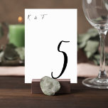 Numéro De Table Simple Script Wedding Table Numbers<br><div class="desc">Guide guests to their tables in refined style with this minimalist elegant wedding table number card featuring a graceful script number and delicate monogram initials. The clean black and white design creates a sophisticated balance between modern simplicity and timeless wedding décor. The oversized script table number provides clear visibility for...</div>