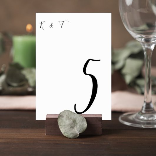Numéro De Table Simple Script Wedding Table Numbers