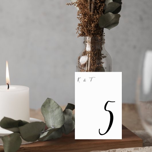 Numéro De Table Simple Script Wedding Table Numbers