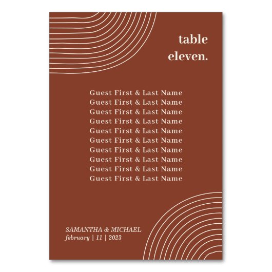 Numéro De Table Simple siège de nom d'invité en terre cuite à lign (Par défaut)