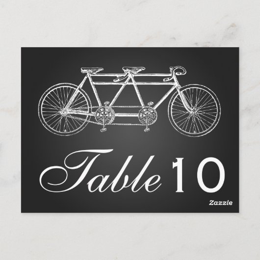 Numéro de table simple Tandem Vélo Noir (Dos)