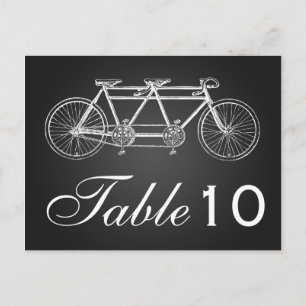Numéro de table simple Tandem Vélo Noir