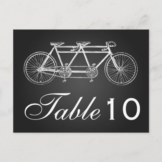 Numéro de table simple Tandem Vélo Noir (Devant)