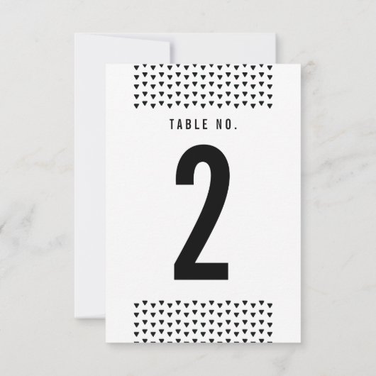 NUMÉRO DE TABLE SIMPLE Triangle moderne motif noir (Dos)