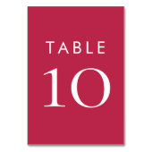 Numéro De Table Simple Typographie Magenta Mariage (Dos)