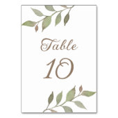 Numéro De Table Simple verdure Botanique Feuille Mariage (Dos)