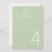 Numéro de table simple vert pastel vibrant LEAV (Devant)