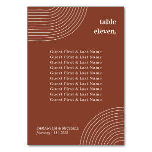 Numéro De Table Simplicité de ligne géométrique Terracotta nom d'h