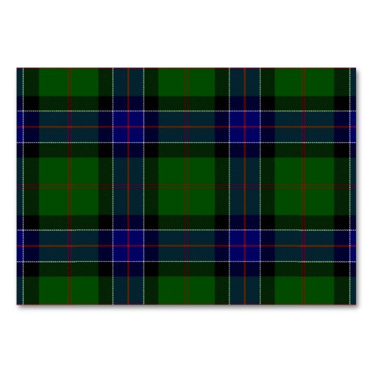 Numéro De Table Sinclair tartan bleu vert plaid (Devant)