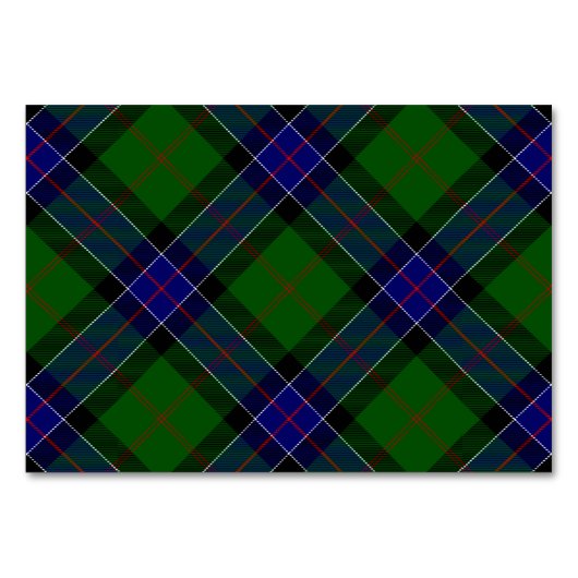 Numéro De Table Sinclair tartan bleu vert plaid (Devant)