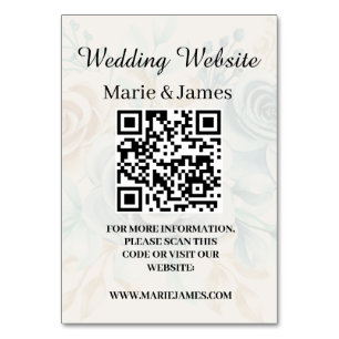 Numéro De Table Site mariage Ajouter Nom QR Code Minimaliste Photo