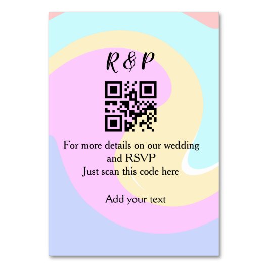 Numéro De Table site web mariage rsvp q r code ajouter nom texte (Par défaut)