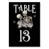 Numéro De Table Skeleton Couple Floral Mariage (Dos)