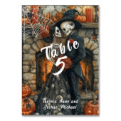 Numéro De Table Skeletons Mariages d'Halloween Bat araignée noire (Dos)