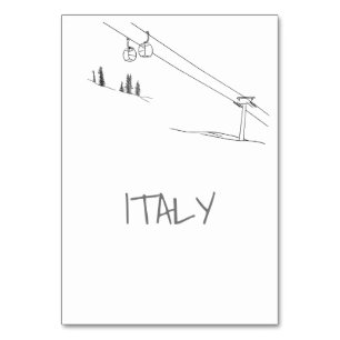 Numéro De Table Ski Love Couple In Love Cable Cars Montagnes