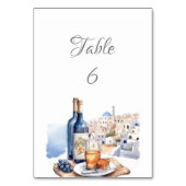 Numéro de table Skyline Santorin (Dos)