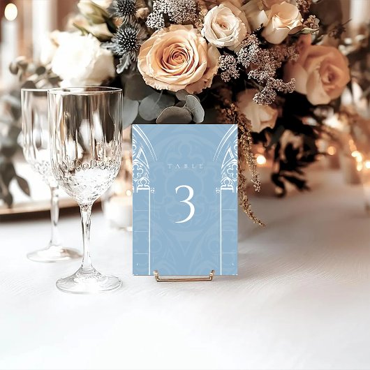 Numéro De Table Snowy Gothique Hiver Fairytale Noël Bleu