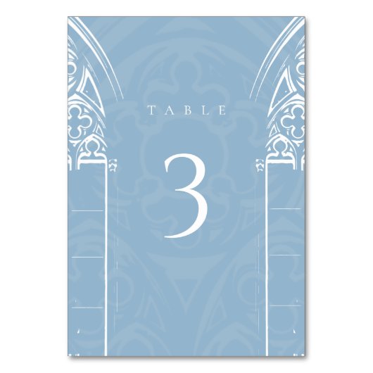 Numéro De Table Snowy Gothique Hiver Fairytale Noël Bleu (Dos)