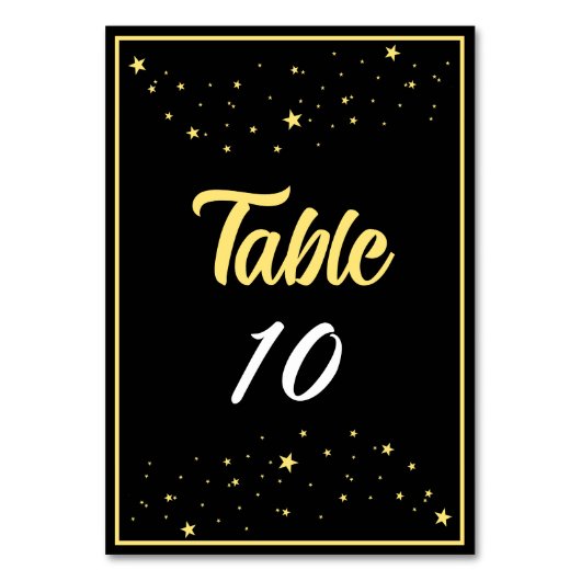 Numéro De Table Société Charity Gala Ball Event Elegant Gold Black (Par défaut)