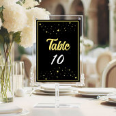 Numéro De Table Société Charity Gala Ball Event Elegant Gold Black
