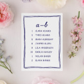 Numéro De Table Soft Blue Doodle Wedding Seating Chart Card