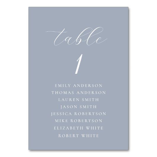 Numéro De Table Soft Dusty Blue Wedding Seating Chart (Par défaut)