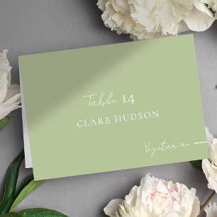Numéro De Table Soft Green Mariage Repas Type Escort Place Card