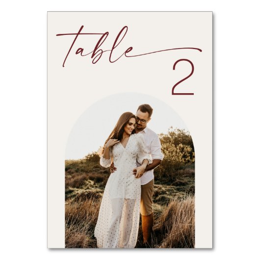 Numéro De Table Soft Ivory Minimalist Wedding. Modern Script Photo (Par défaut)