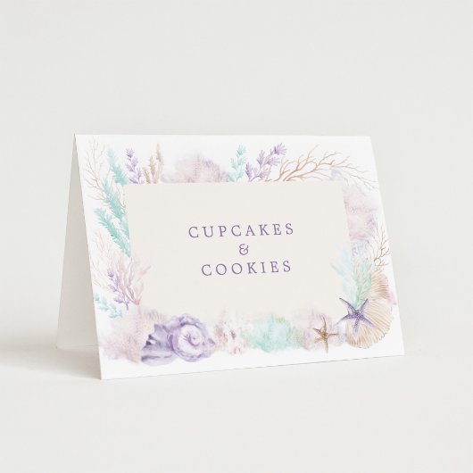 Numéro De Table Soft Lavender Turquoise Ocean Étiquettes alimentai