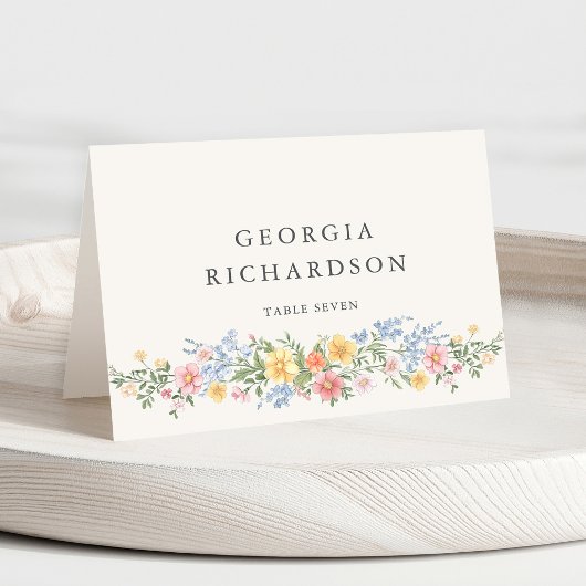Numéro De Table Soft Pastel Ornate Spring Guest Name Place Card