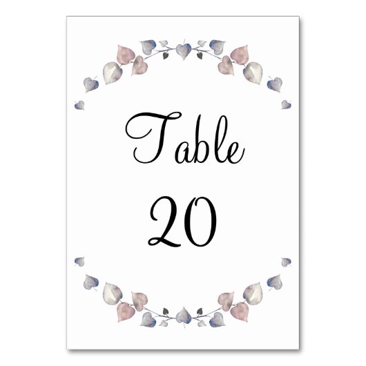 Numéro De Table Soft Scottish Heather - Réception Coeurs Mariages (Par défaut)