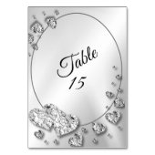 Numéro De Table Soirée de mariage Silver Coeurs brillants géométri (Dos)