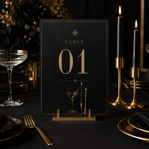 Numéro De Table Soirée élégante de cocktails d'Halloween