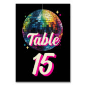 Numéro De Table Soirée Rétro 70 Disque de Disco Paillettes Mariage (Par défaut)