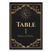 Numéro De Table Soleil or et Tarot Lune (Dos)