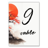 Numéro De Table Soleil Rouge et Vieille Sakura (Dos)