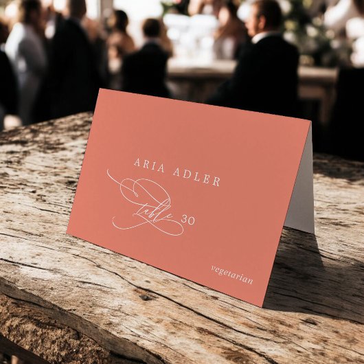 Numéro De Table SOPHIA Bright Corail Summer Menu Option Placer les