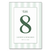 Numéro De Table Sophisticated Green Number Eight (Dos)