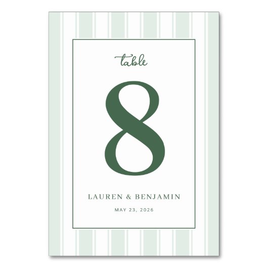 Numéro De Table Sophisticated Green Number Eight (Par défaut)