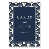 Numéro De Table Sophisticated Navy Seashell Border (Dos)