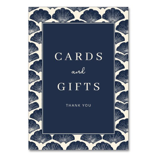 Numéro De Table Sophisticated Navy Seashell Border (Par défaut)