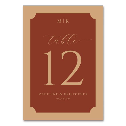 Numéro De Table Sophisticated Rust Table Number (Par défaut)